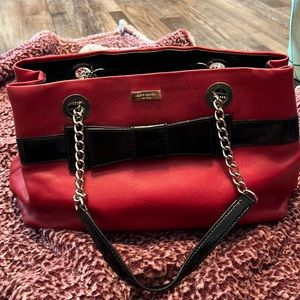 red and black vintage kate spade shoulder bag